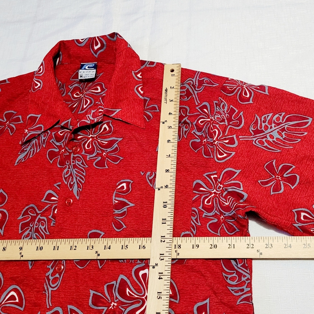 Men Aloha Shirt Cruise Tropical Luau Beach Hawaiian Party Red Sz M - Picture 4 of 7
